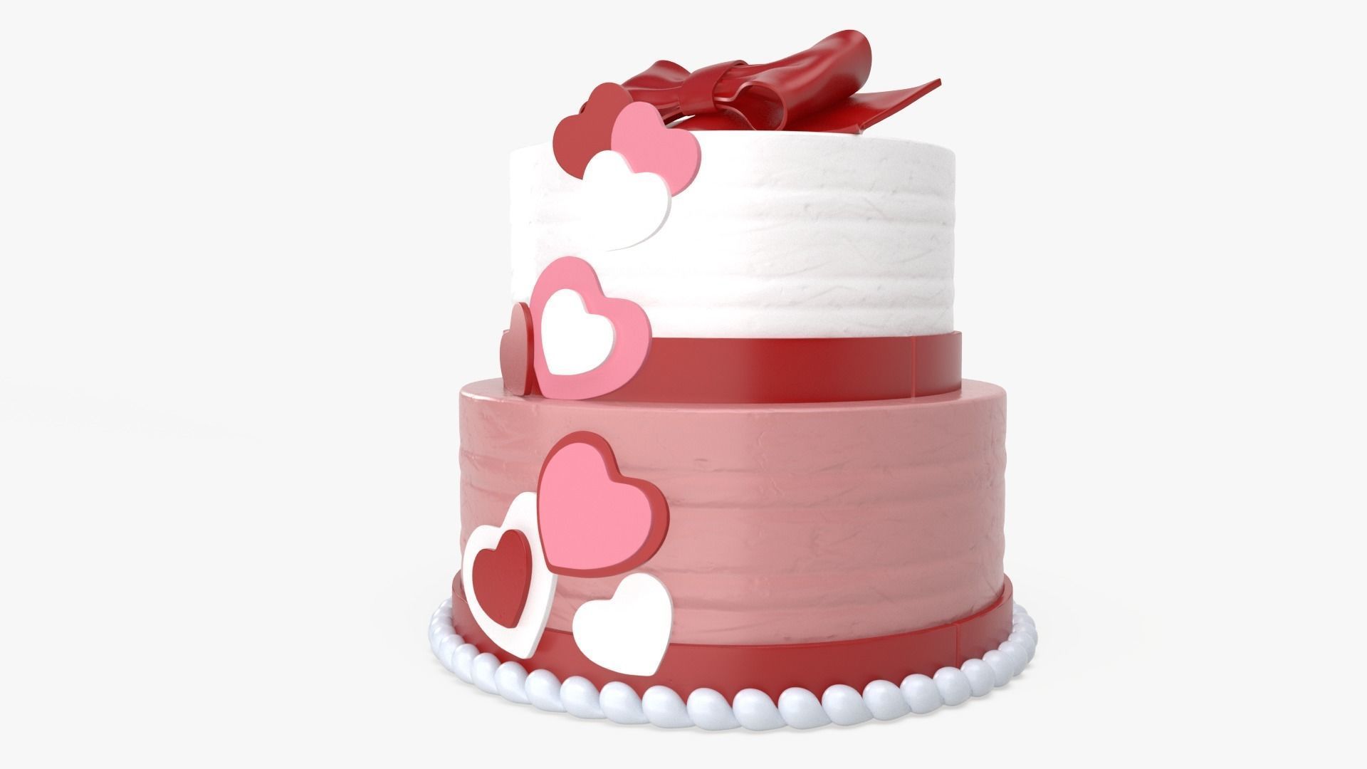 Valentine cake 3D model_1