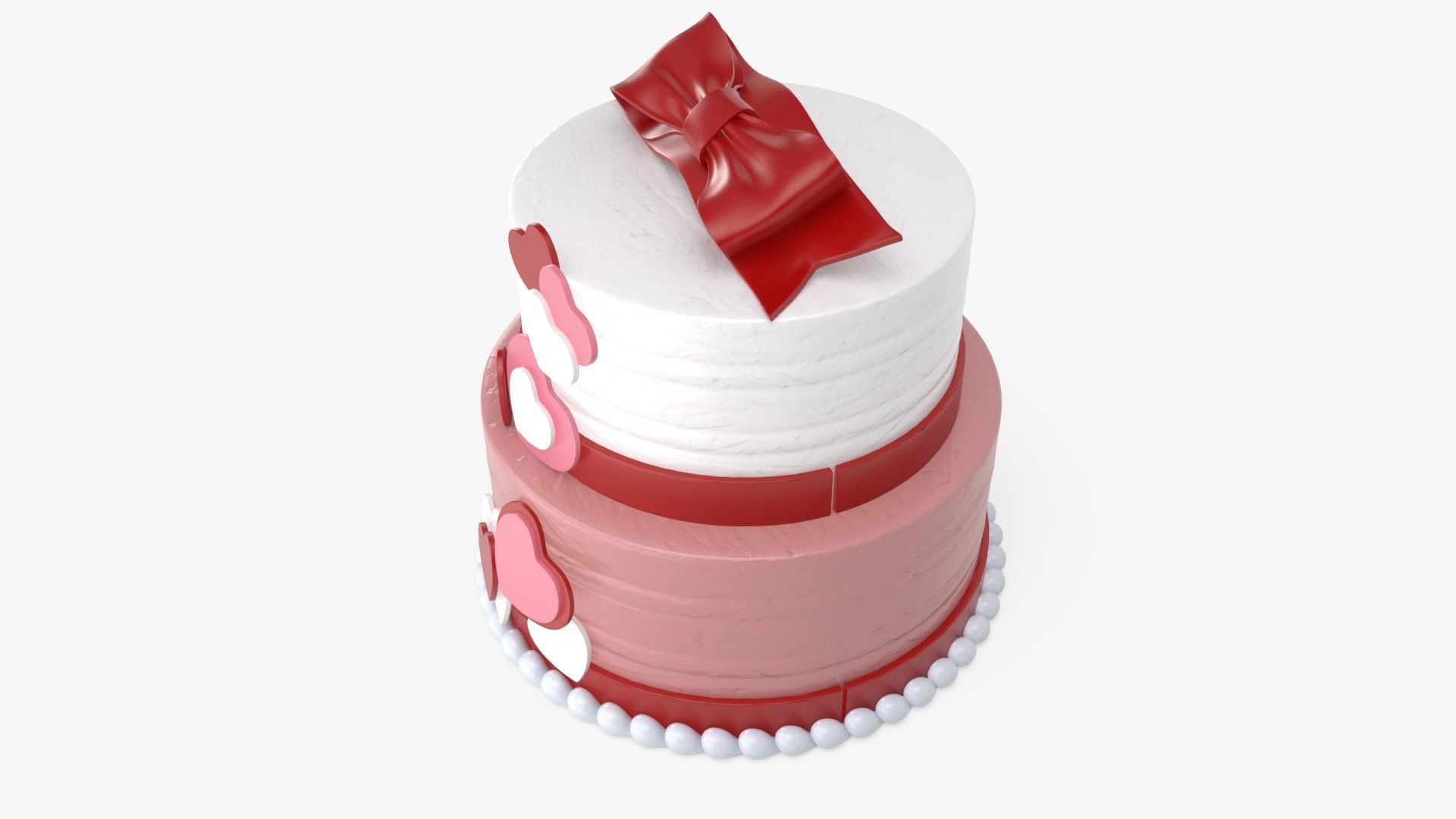 Valentine cake 3D model_4