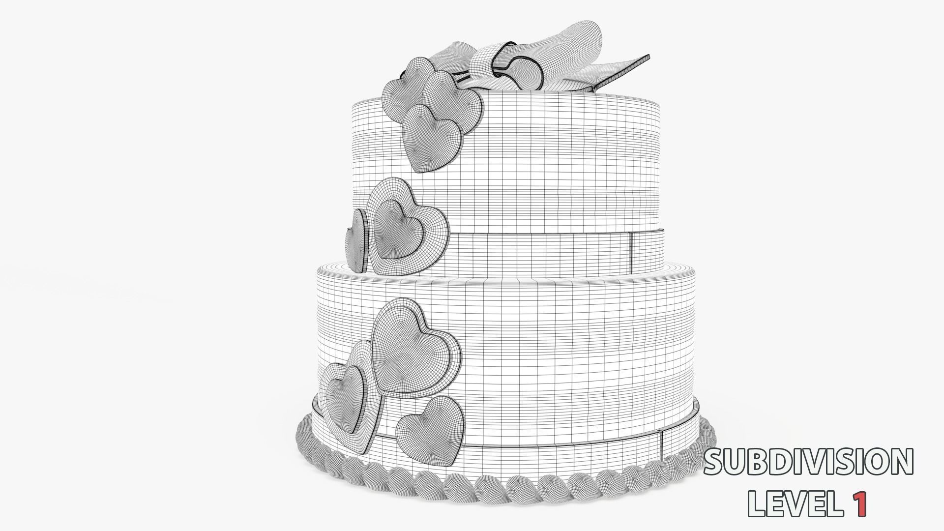 Valentine cake 3D model_8