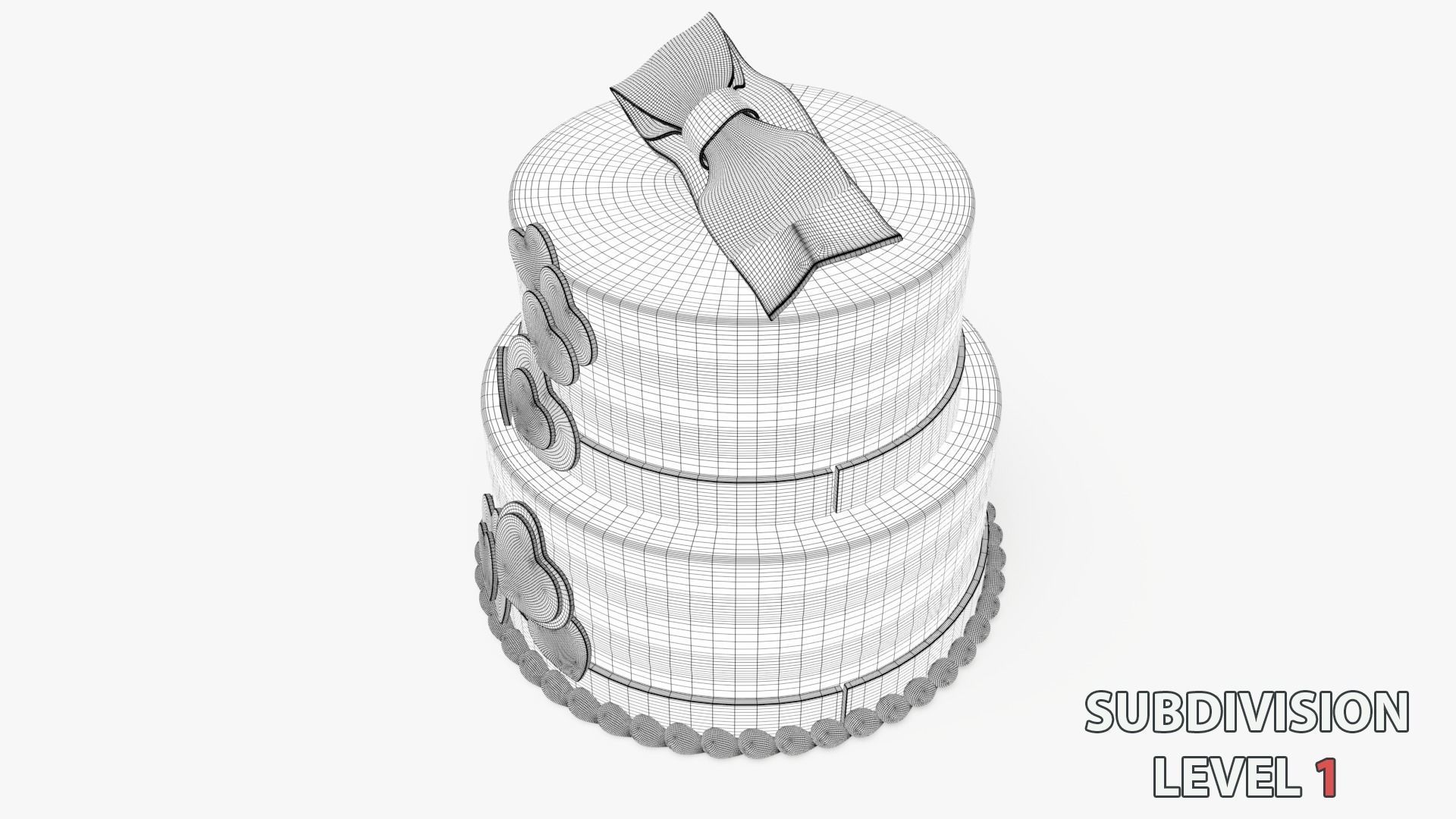 Valentine cake 3D model_14