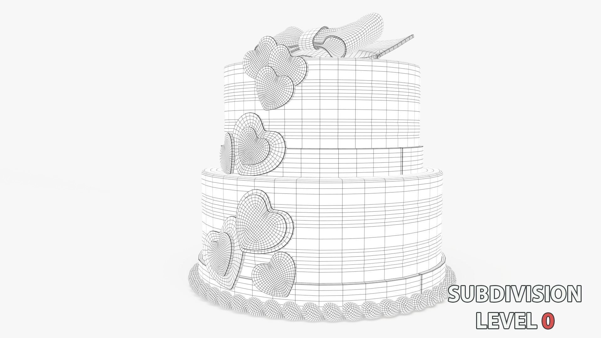 Valentine cake 3D model_7