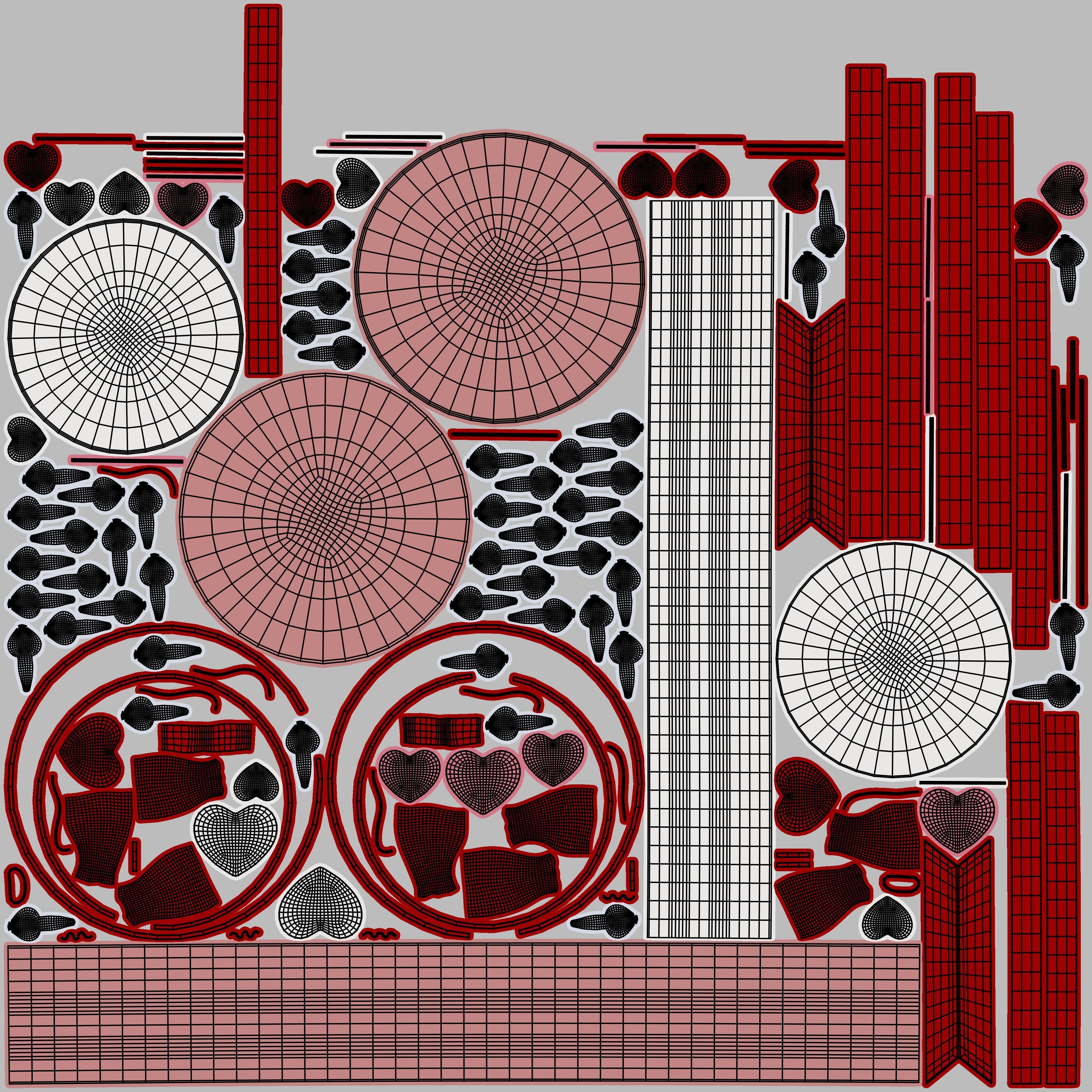 Valentine cake 3D model_16