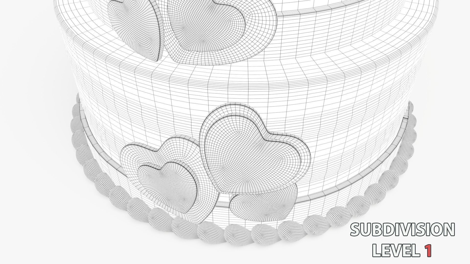 Valentine cake 3D model_12