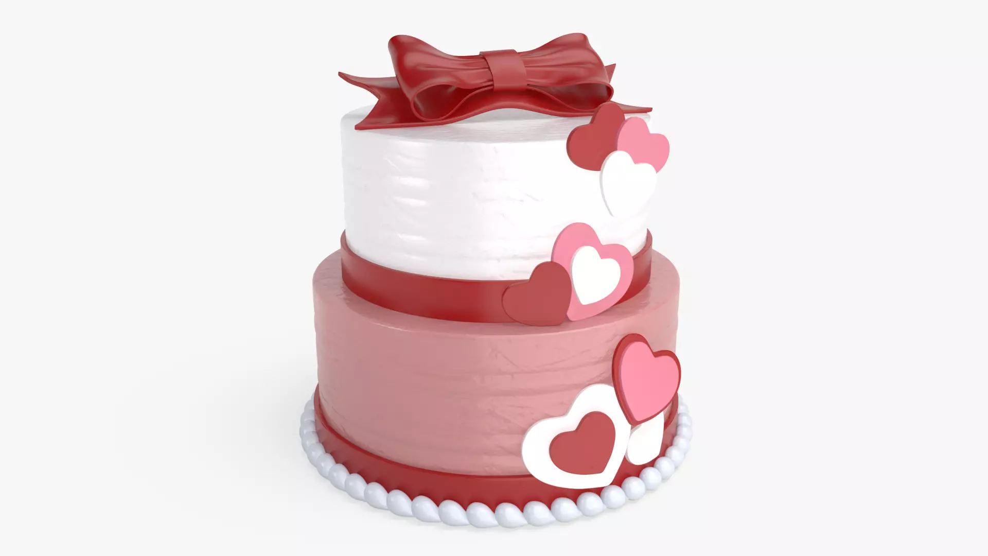 Valentine cake 3D model_0
