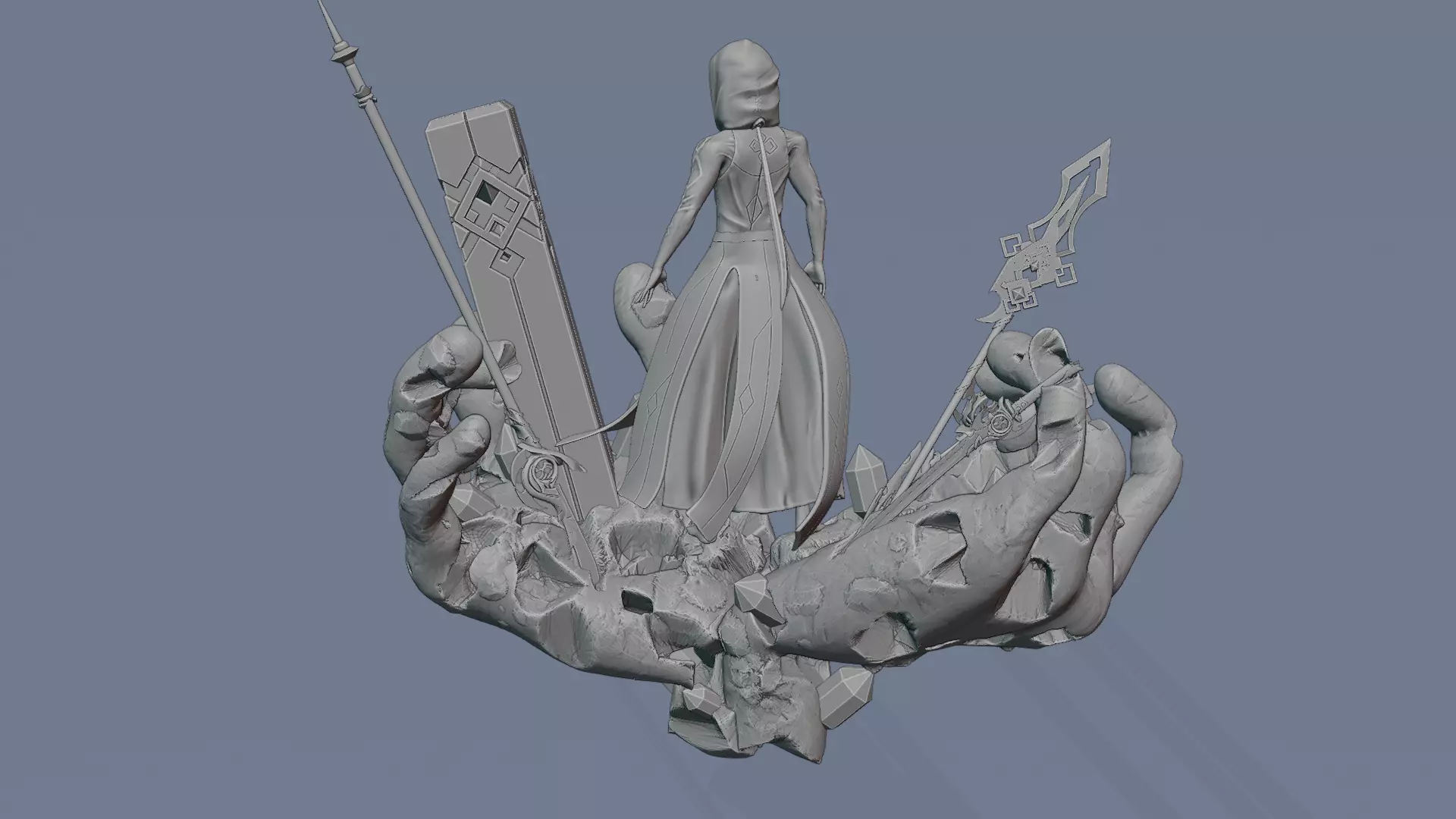 Zhongli Rex Lapis Archon Outfit Figure - Print Ready Split Parts 3D print model