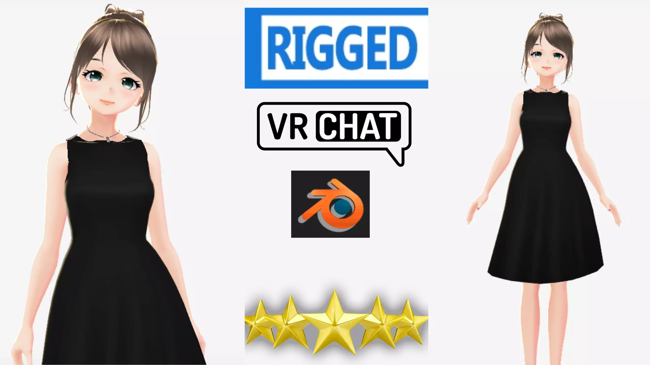 cute anime girl character c14 Low-poly 3D model