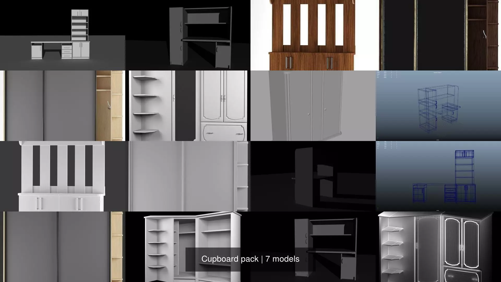 Cupboard pack 3D Model Collection_0
