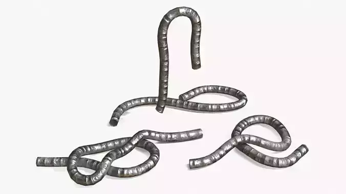 Flexible Insulation Foil Pipe Low-poly 3D model