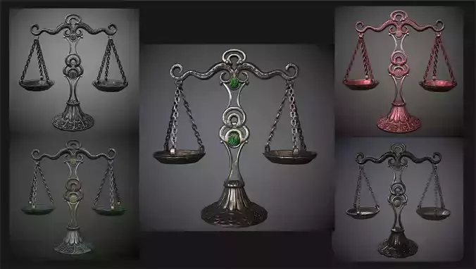 Balance scales of justice low 5 texture options and high