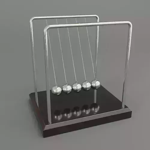 Newtons Cradle Low-poly 3D model