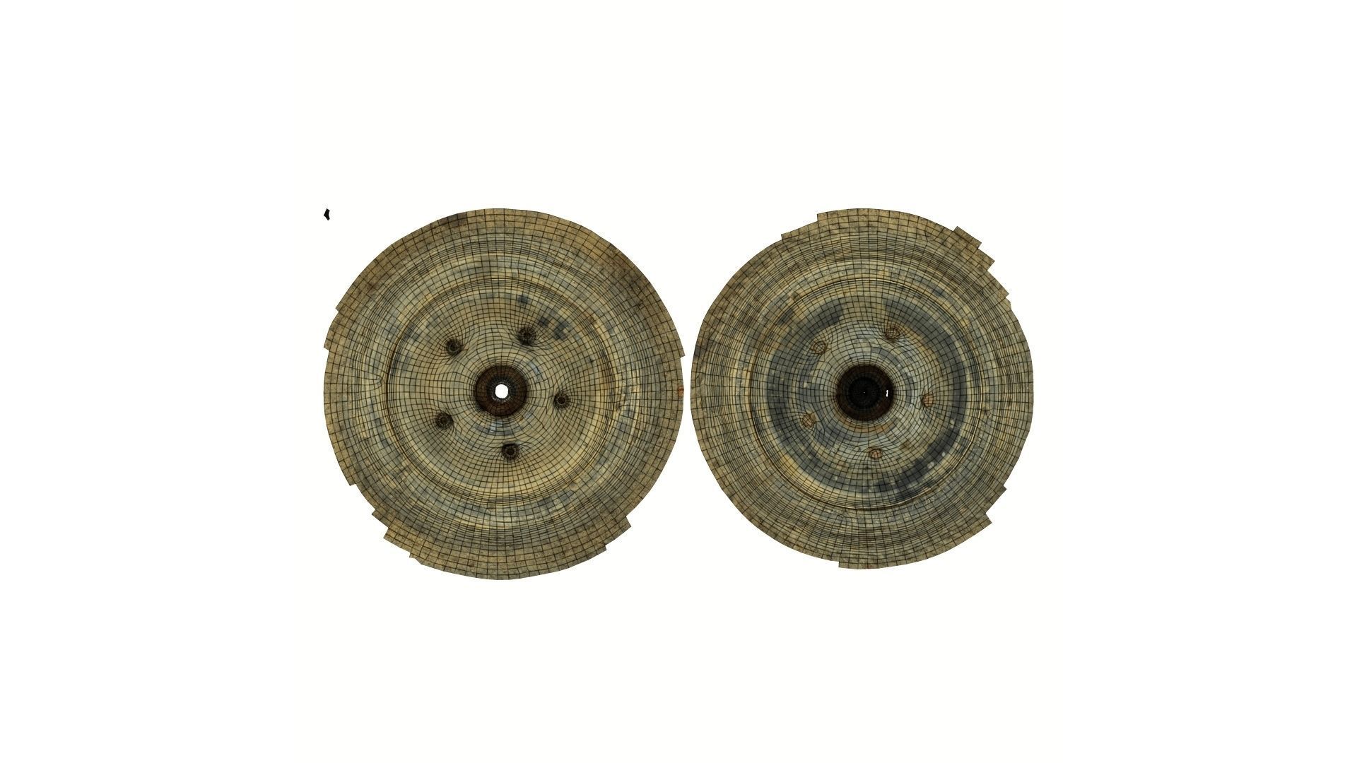 Wheelbarrow Old Wheel Raw Scanned 3D model_14