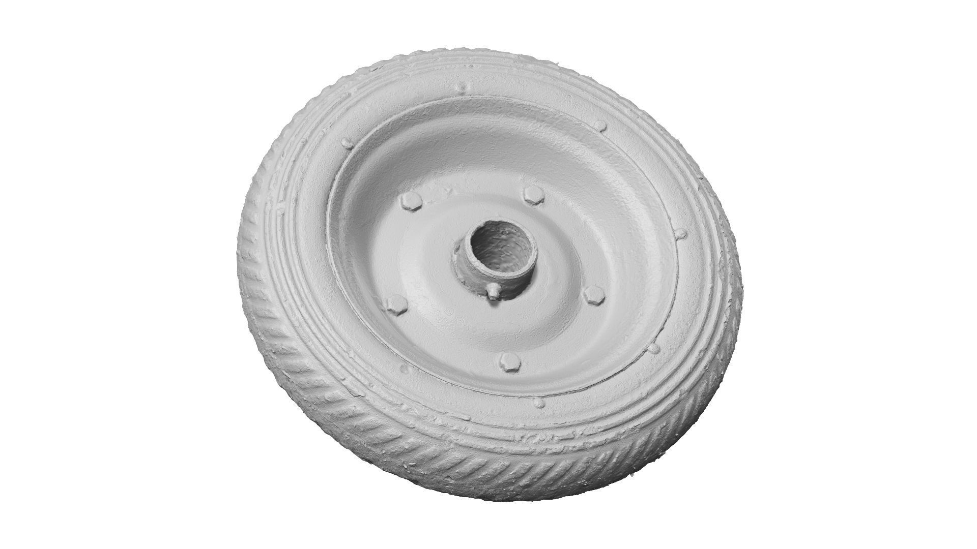 Wheelbarrow Old Wheel Raw Scanned 3D model_9