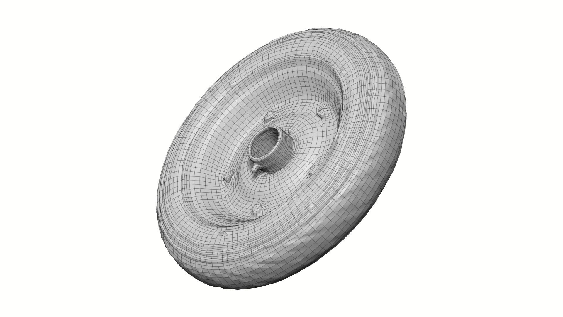 Wheelbarrow Old Wheel Raw Scanned 3D model_7