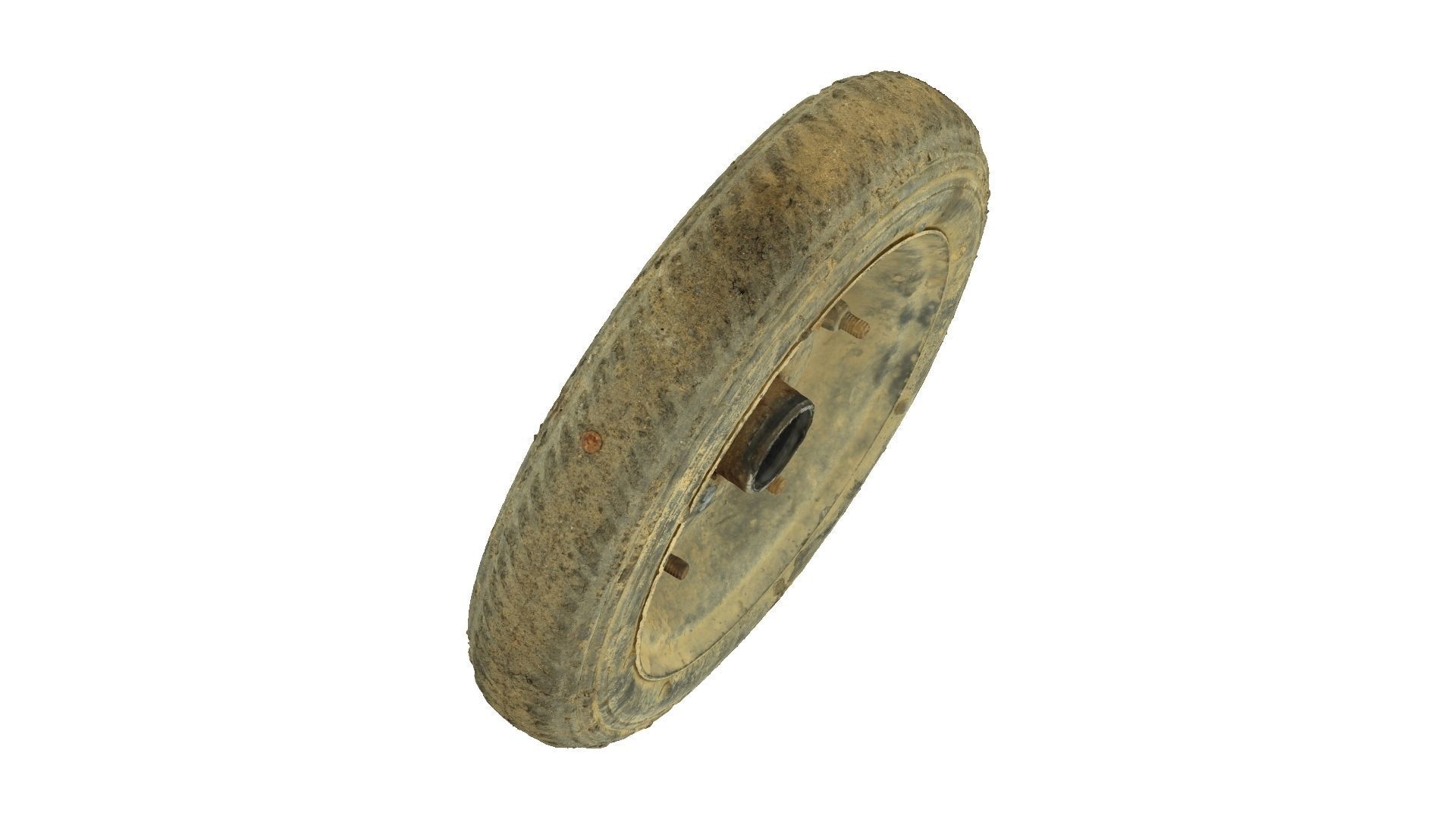 Wheelbarrow Old Wheel Raw Scanned 3D model_6