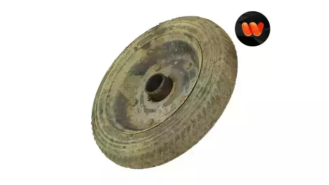 Wheelbarrow Old Wheel Raw Scanned