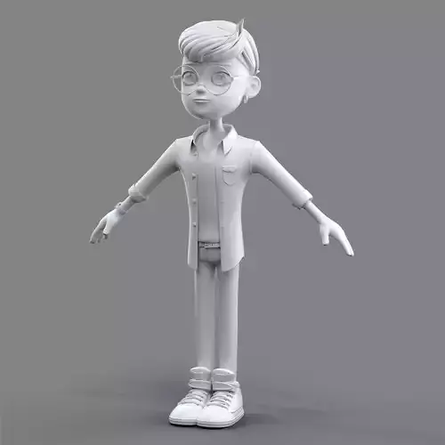 Cartoon Cool Guy 3D model