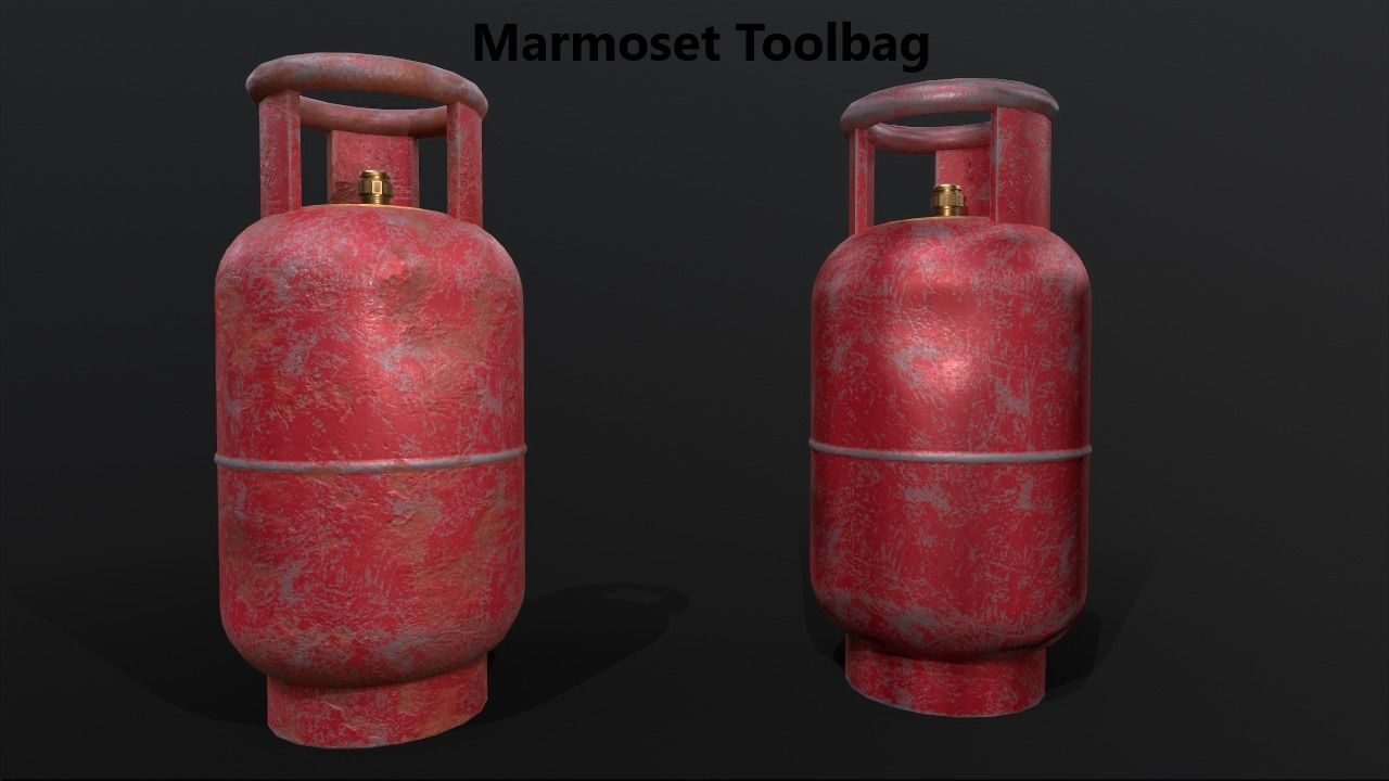 Gas cylinder Low-poly 3D model_15