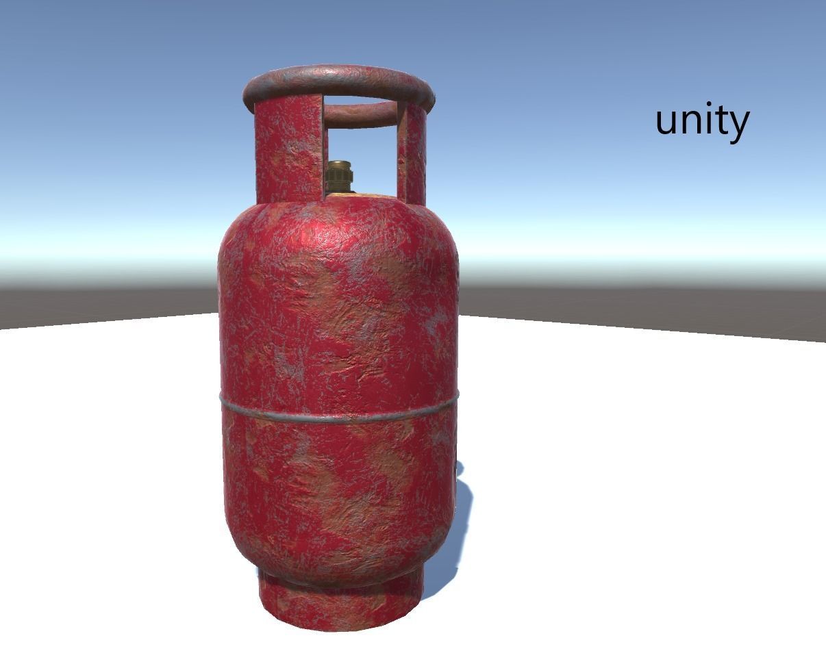 Gas cylinder Low-poly 3D model_10