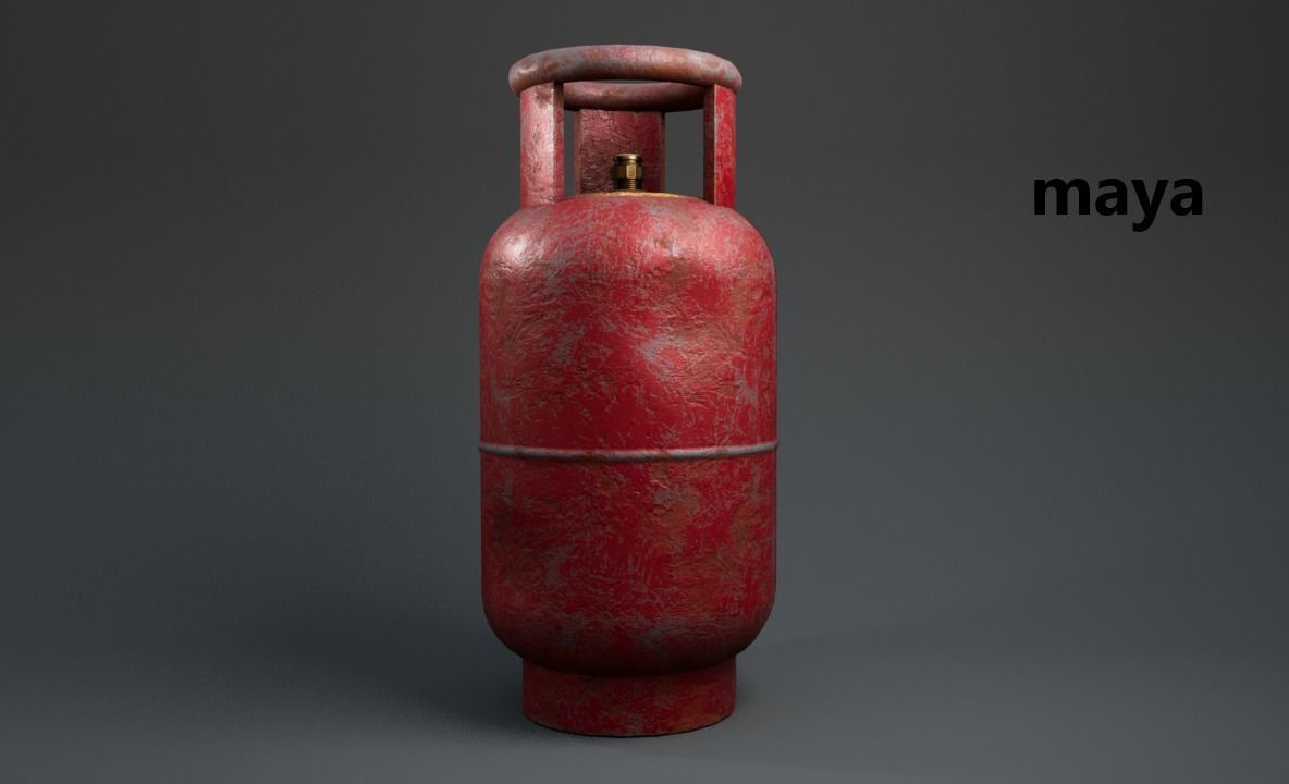 Gas cylinder Low-poly 3D model_1