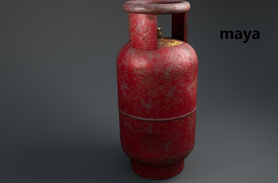 Gas cylinder Low-poly 3D model_2