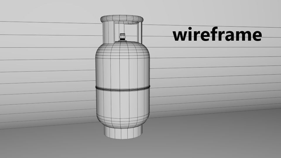 Gas cylinder Low-poly 3D model_3