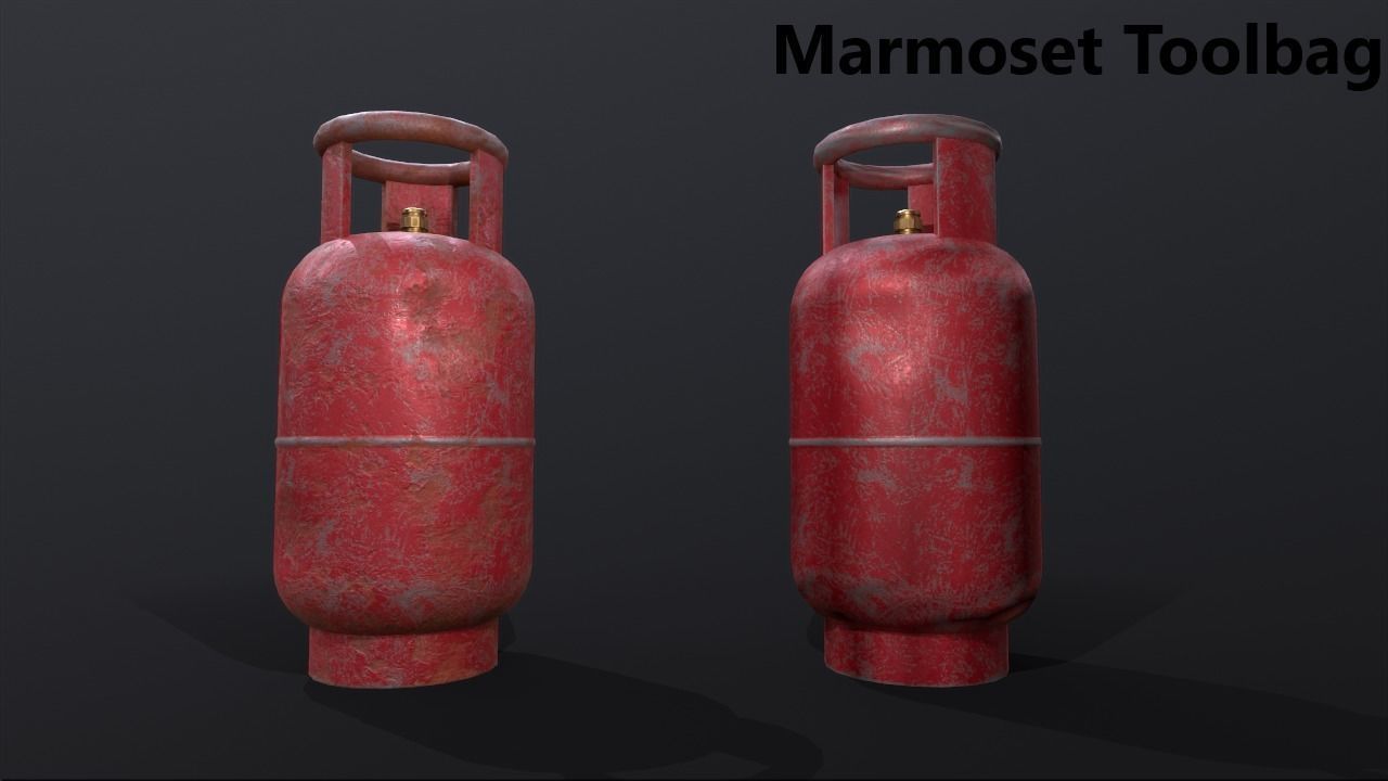 Gas cylinder Low-poly 3D model_14