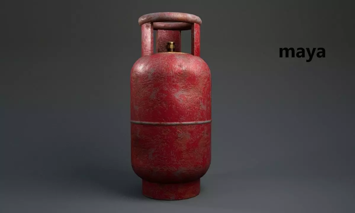 Gas cylinder Low-poly 3D model_0