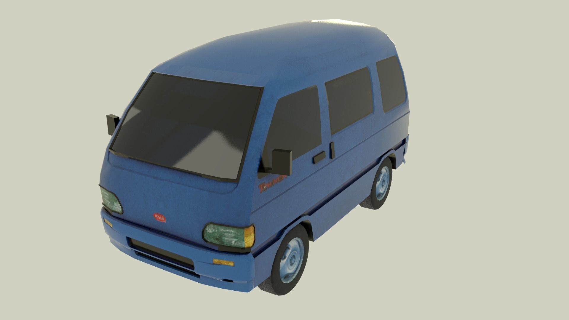 Asia Towner Low-poly 3D model_3