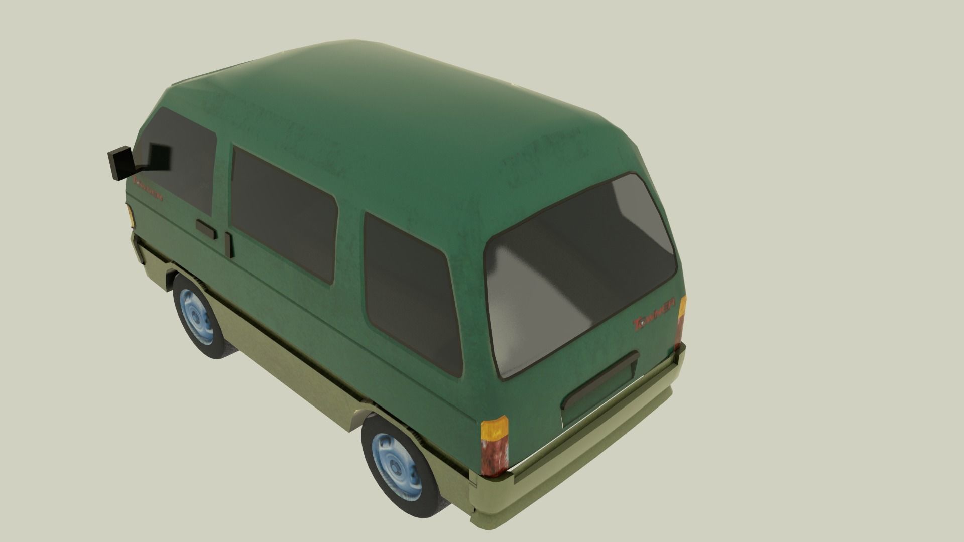 Asia Towner Low-poly 3D model_1