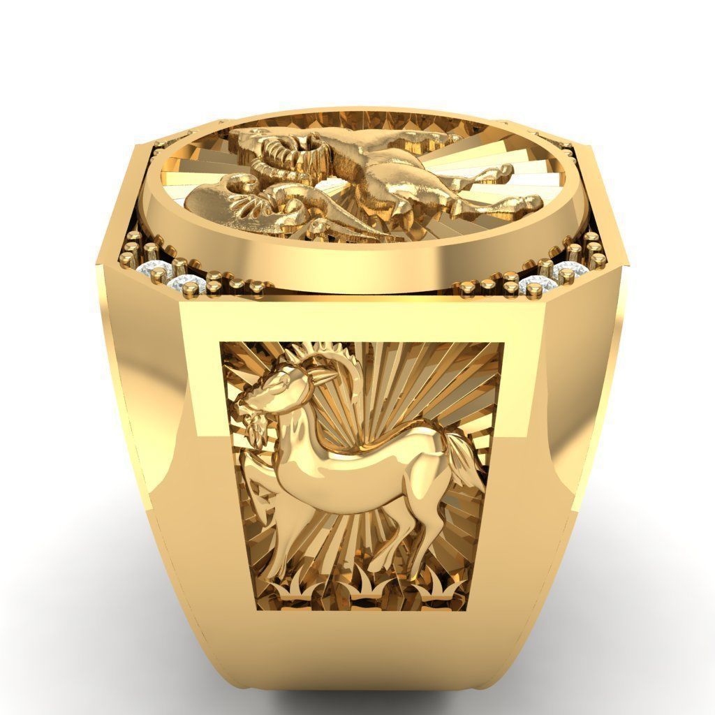goat ring 2477 3D print model_4