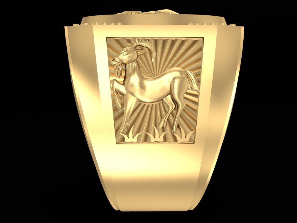 goat ring 2477 3D print model_3
