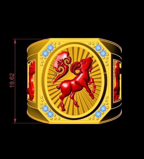 goat ring 2477 3D print model_6