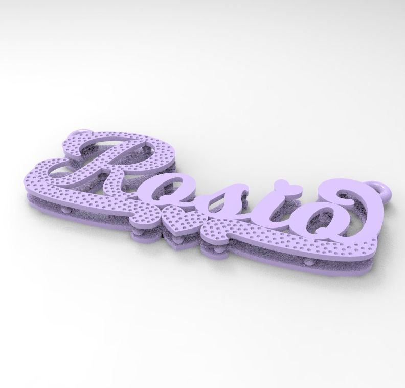 rosio name plate 3D print model_7