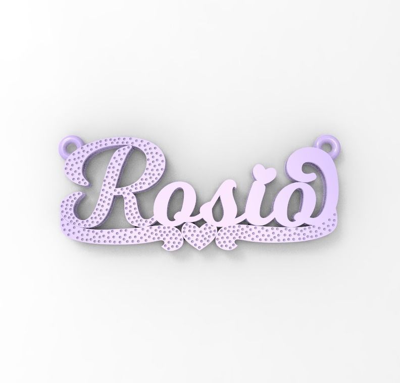 rosio name plate 3D print model_6