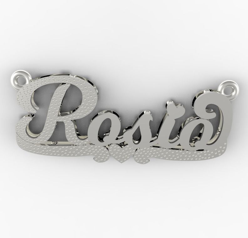 rosio name plate 3D print model_5