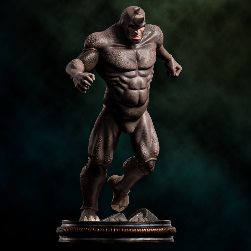 Fanart Rhino from Spiderman - Statue 3D print model_3