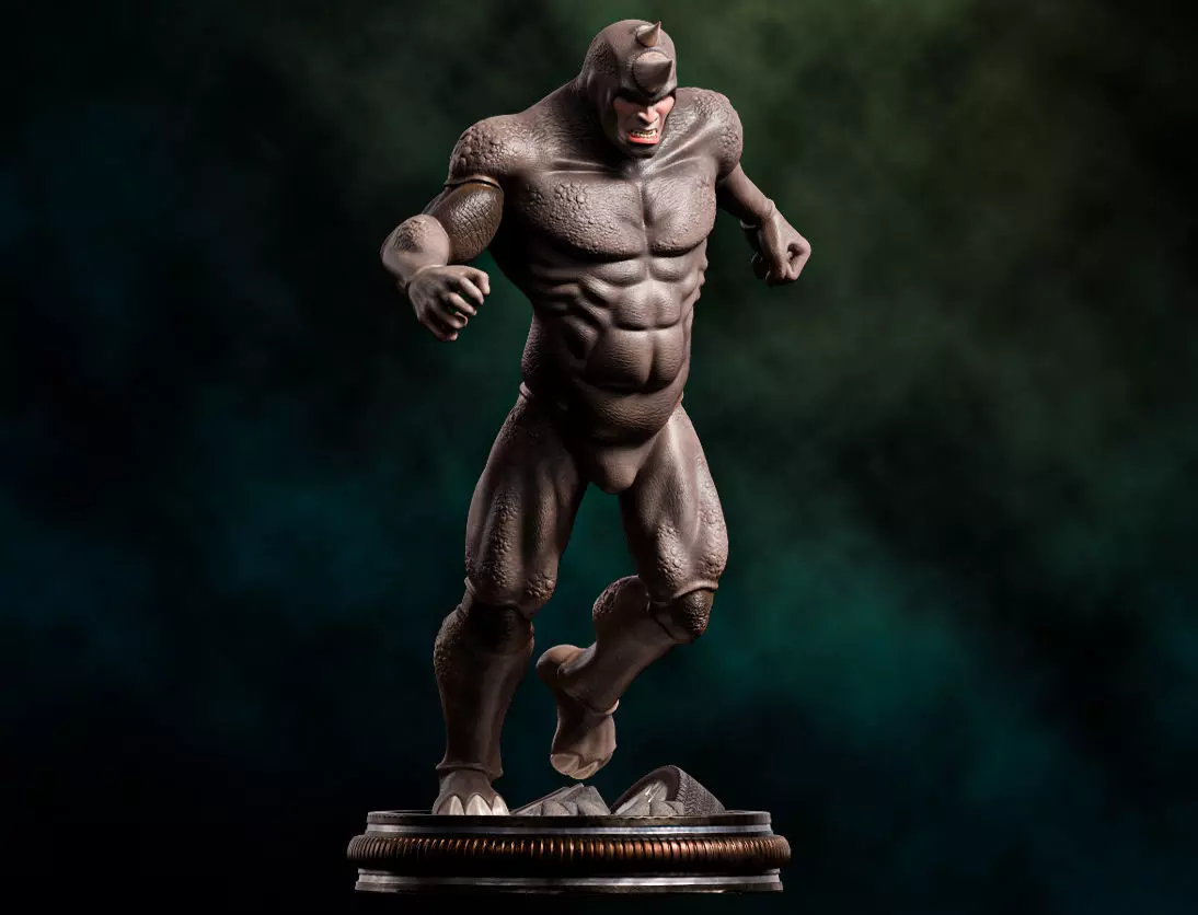 Fanart Rhino from Spiderman - Statue 3D print model_0