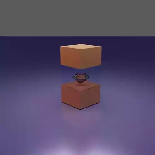 Wooden decoration with diamond inside for blender animated