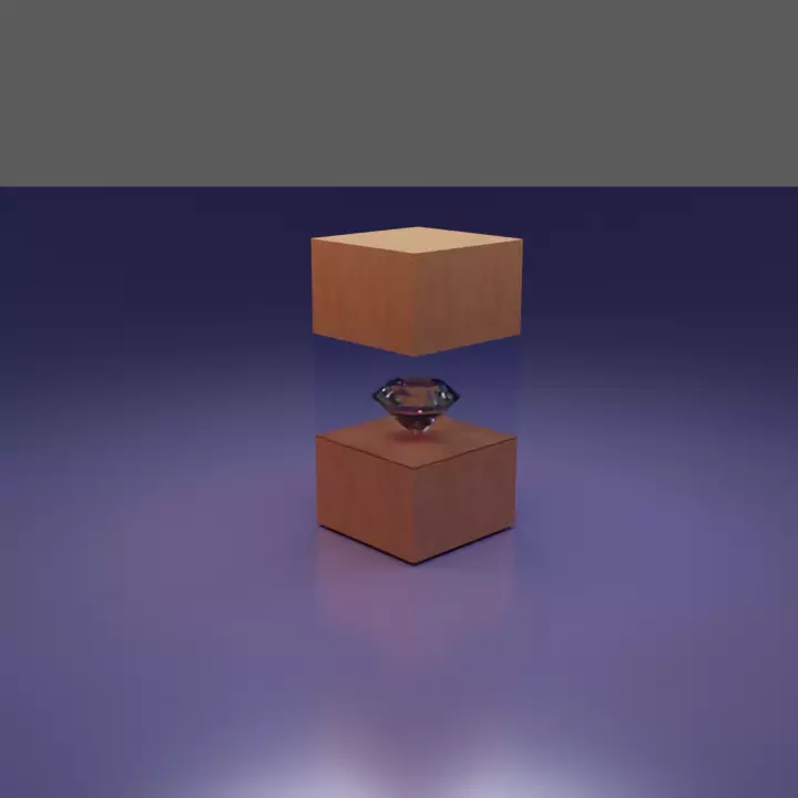 Wooden decoration with diamond inside for blender animated Free low-poly 3D model_0