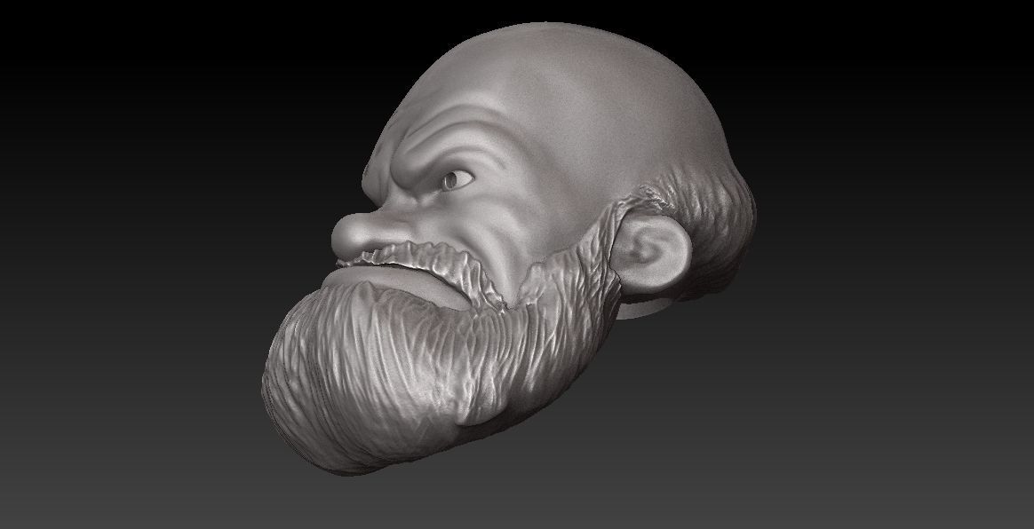 MEZCO SIZE HEAD - OLD POPEYE - INNER MAGNET READY FOR HAT 3D print model_3
