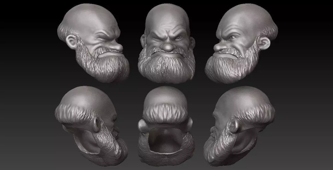 MEZCO SIZE HEAD - OLD POPEYE - INNER MAGNET READY FOR HAT 3D print model_0