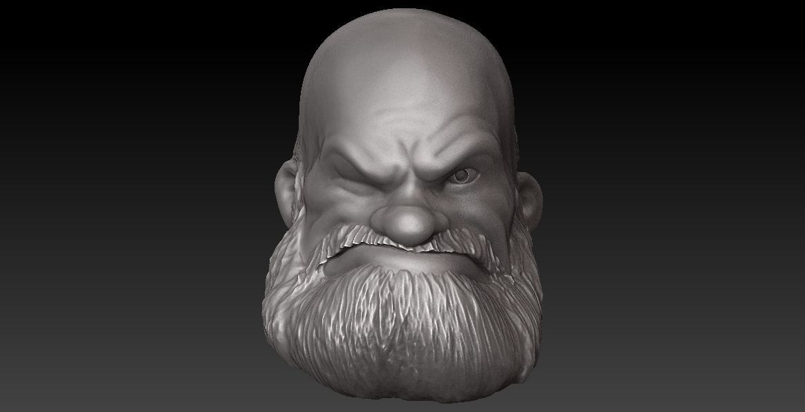 MEZCO SIZE HEAD - OLD POPEYE - INNER MAGNET READY FOR HAT 3D print model_2