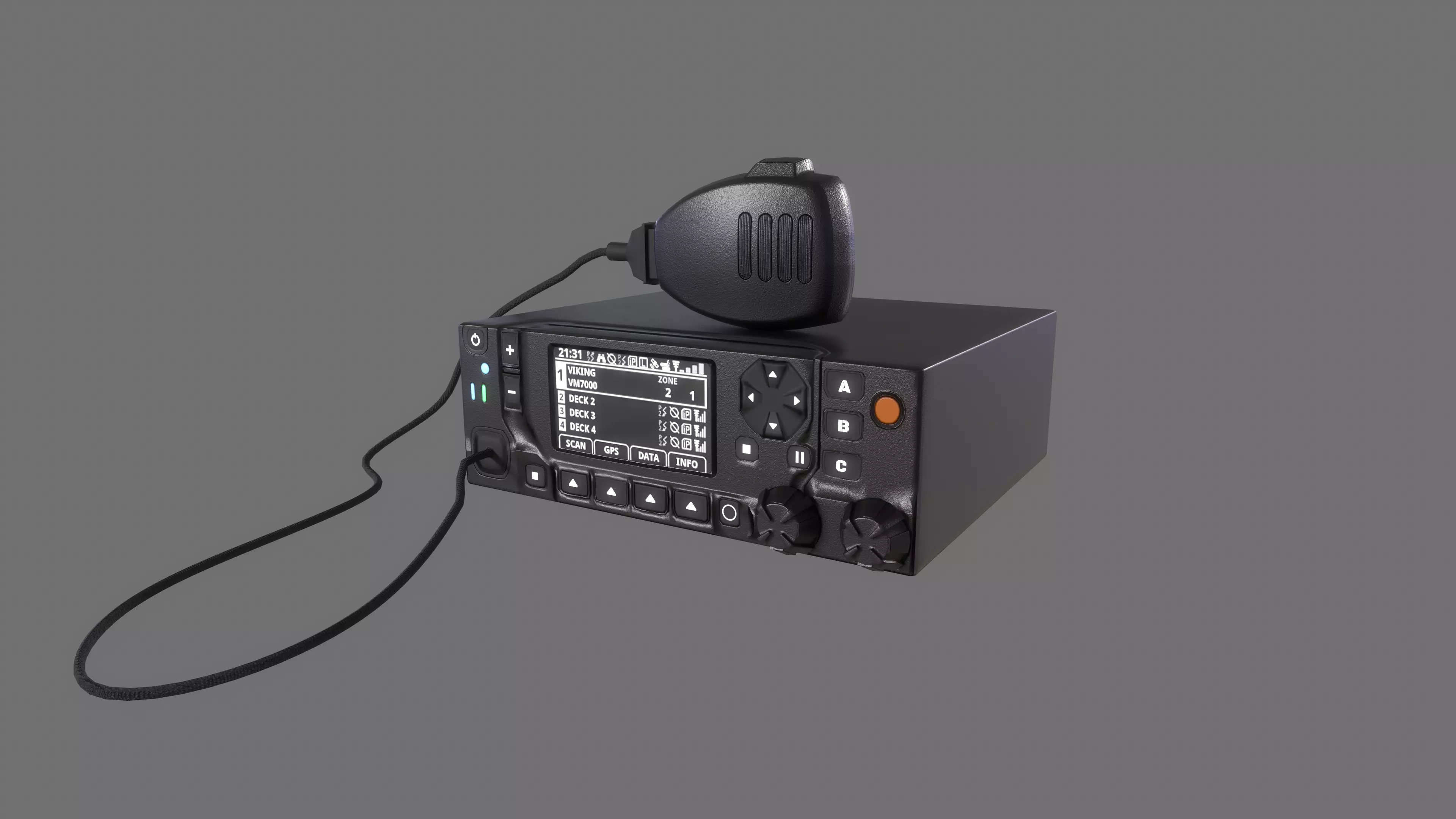 Kenwood Viking VM7000 Radio Wireless Transceiver Low-poly 3D model_0