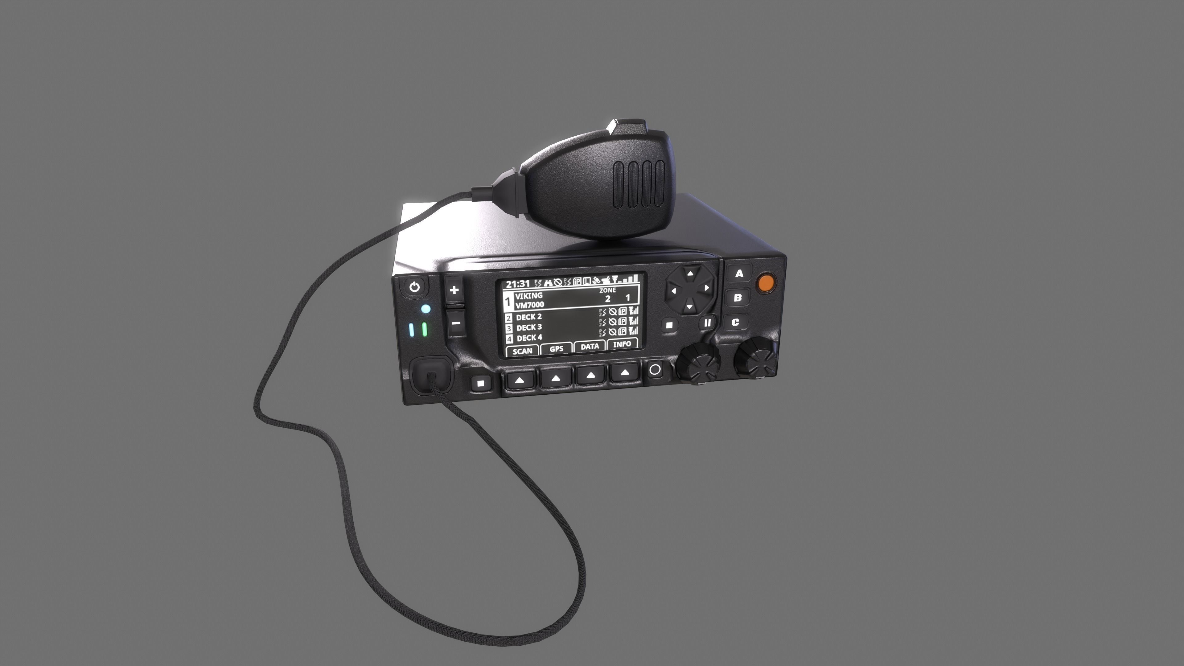 Kenwood Viking VM7000 Radio Wireless Transceiver Low-poly 3D model_2