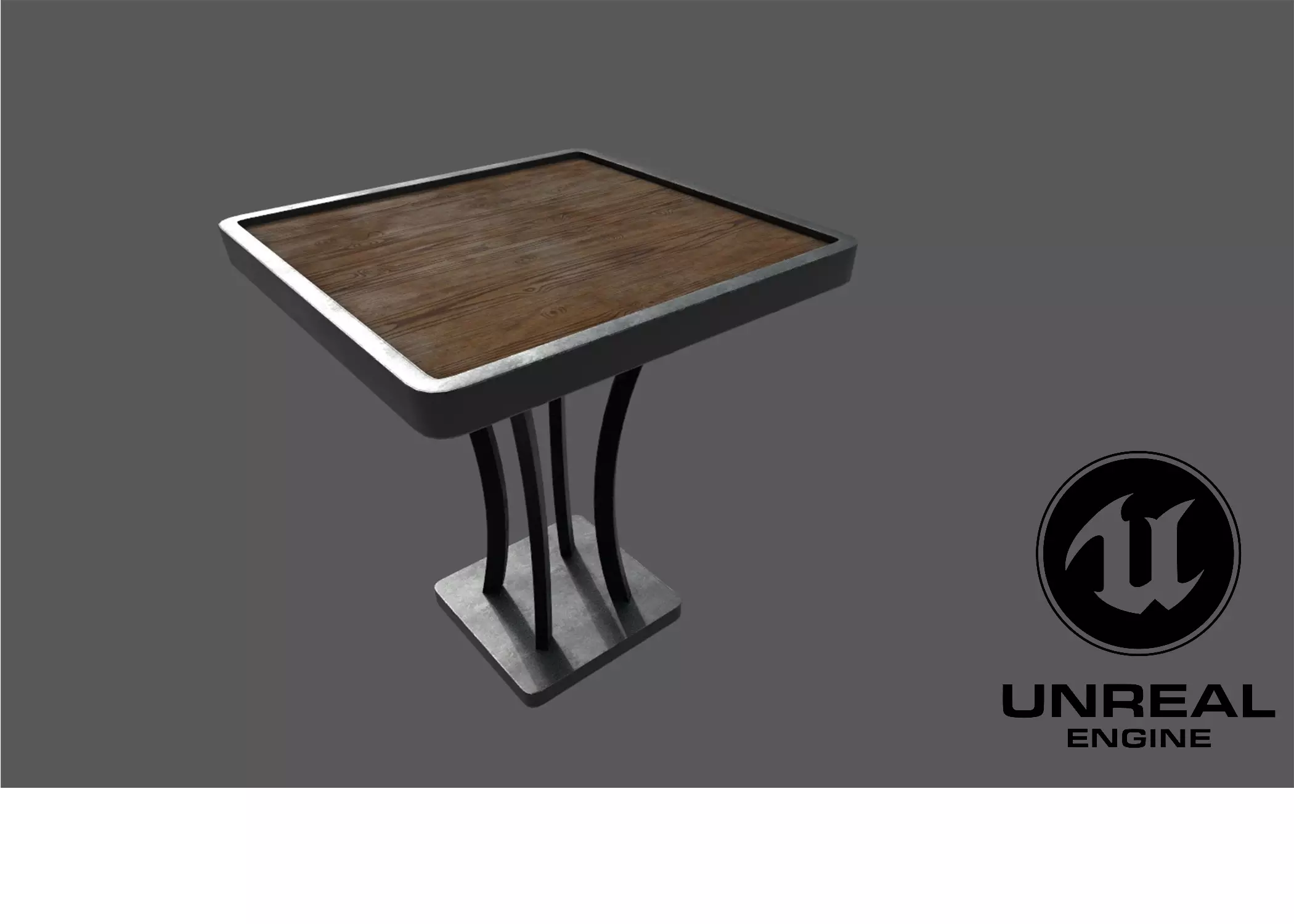 Game Ready Table 3D Model UVW Unwrapped Game Ready Low Poly Low-poly 3D model_0