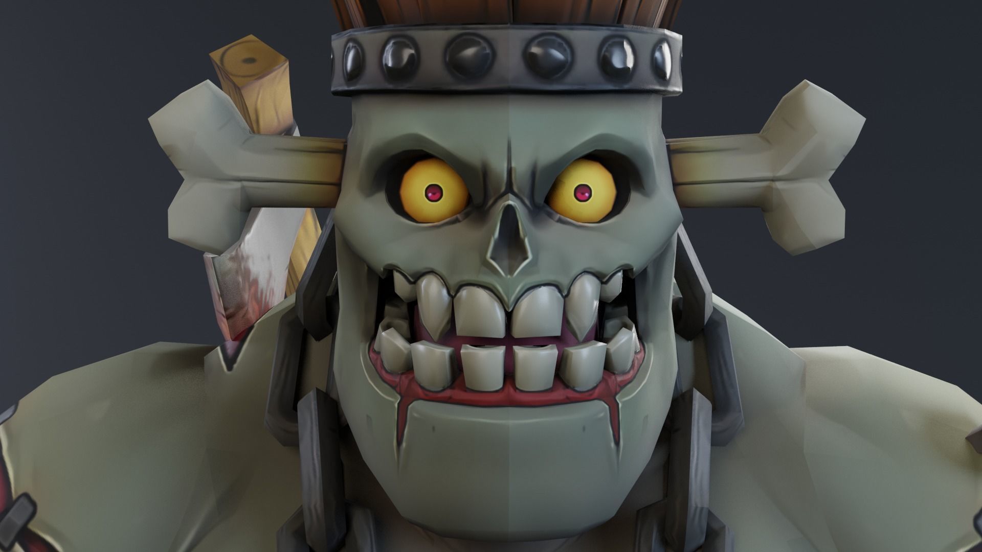 Halloween stylized monster - Krod rigged 3D model_7