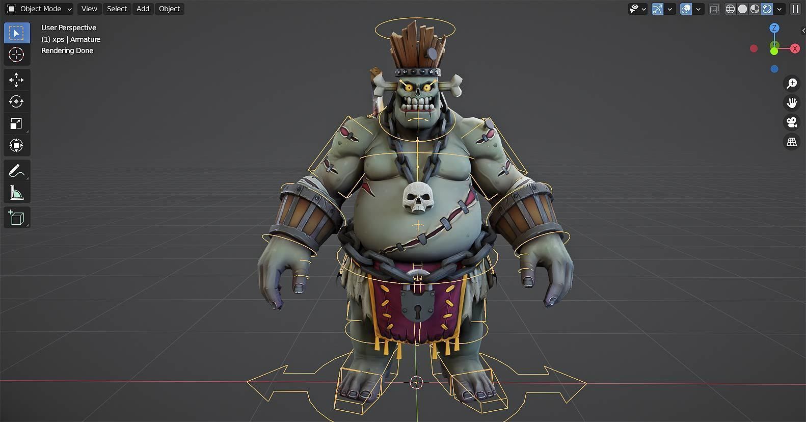 Halloween stylized monster - Krod rigged 3D model_6