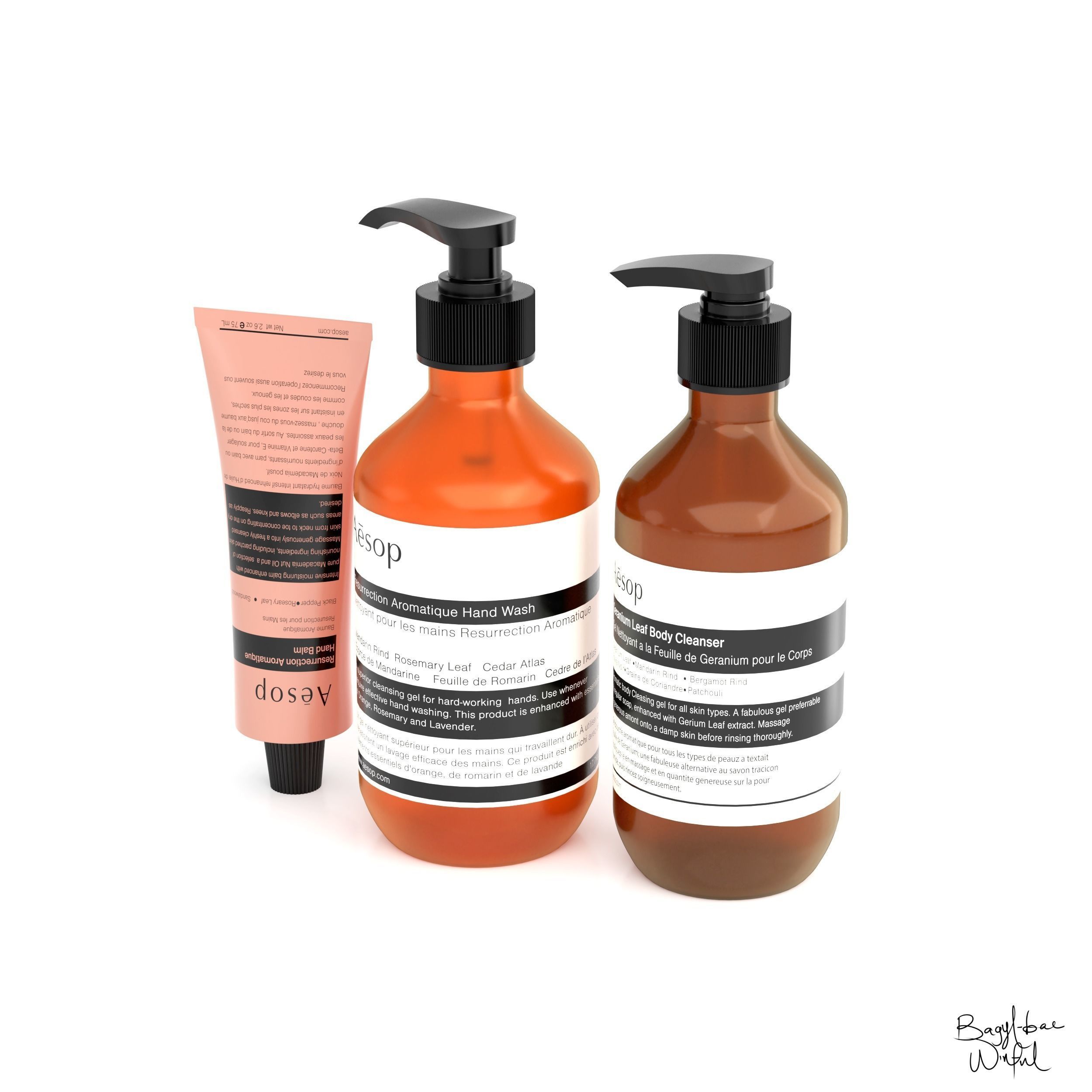 Aesop Bundle Bathroom Essentials Hybris Large Low-poly 3D model_1