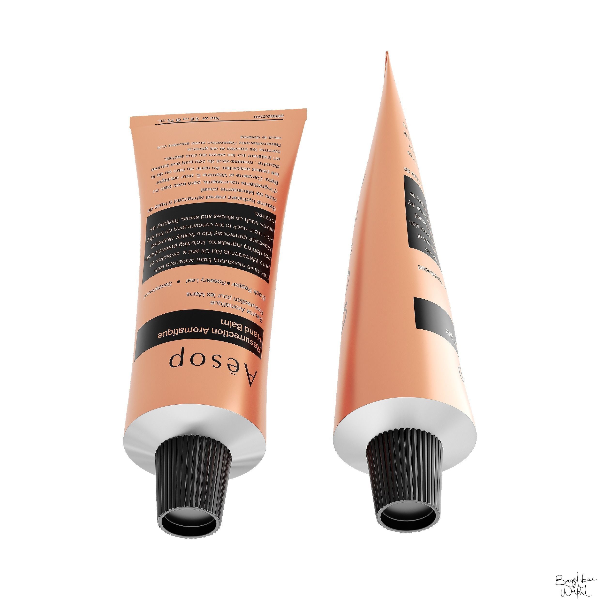 Aesop Body Resurrection Aromatique Hand Balm 75 ml Low-poly 3D model_1