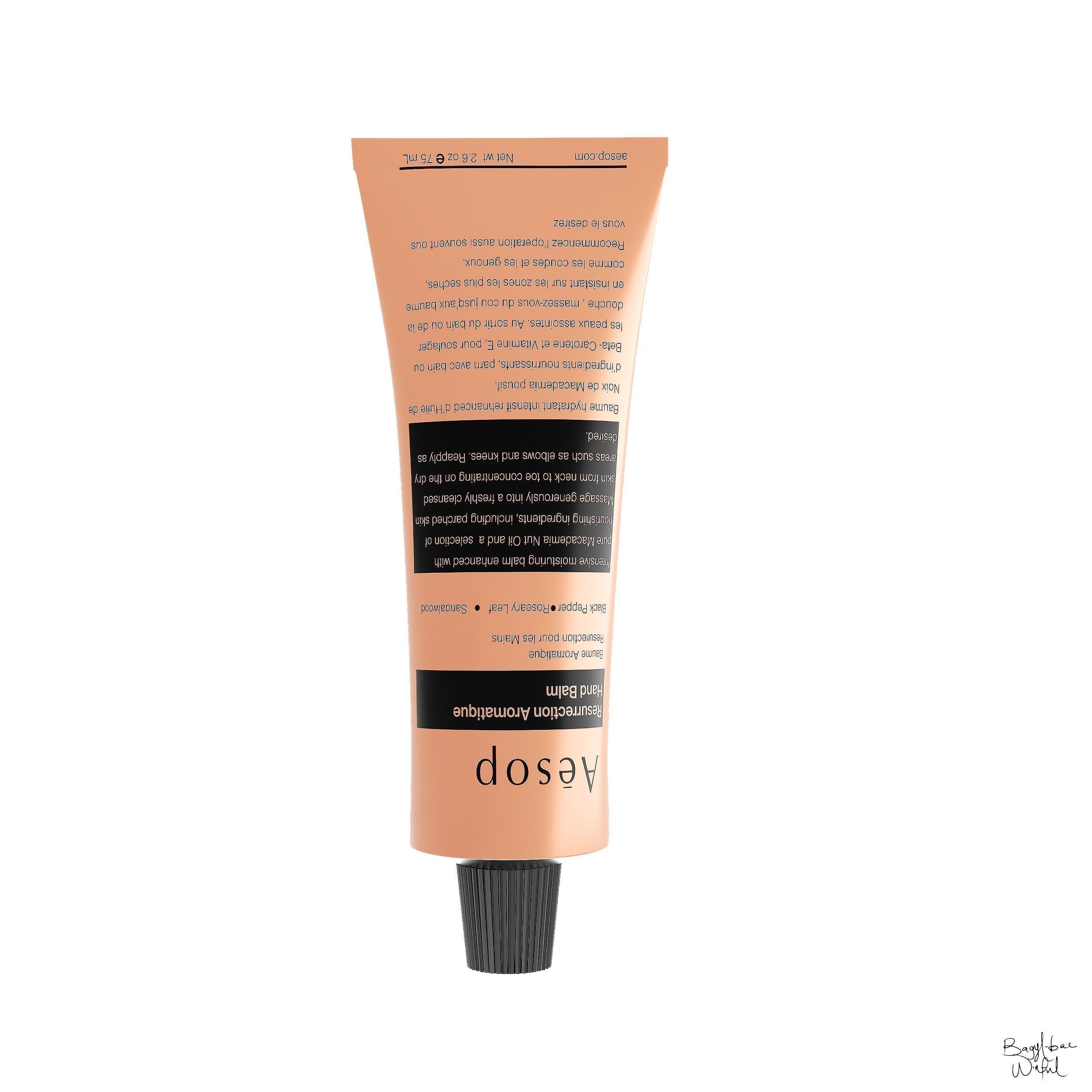 Aesop Body Resurrection Aromatique Hand Balm 75 ml Low-poly 3D model_2